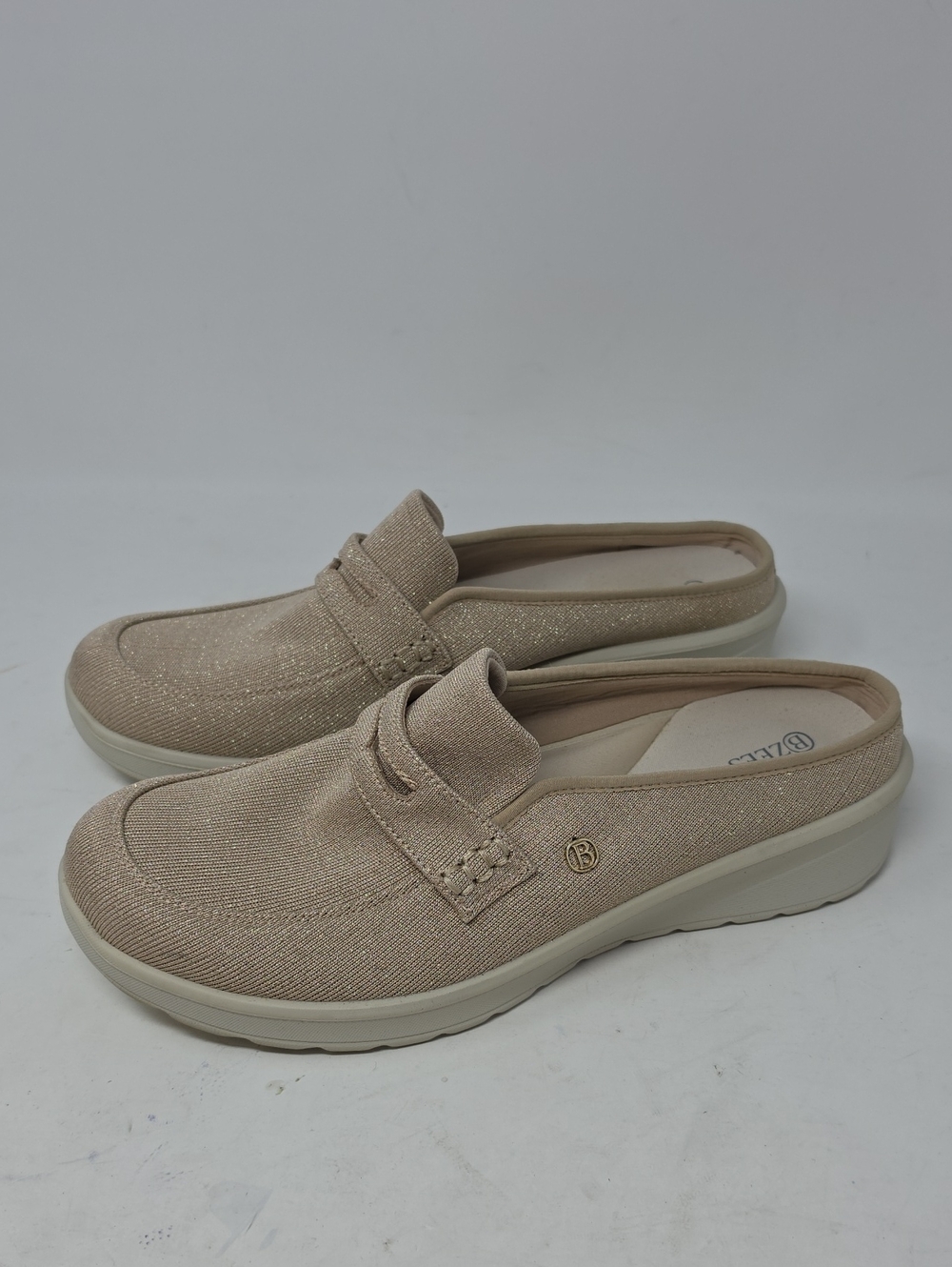Bzees Giorgia Women's Slip-On Mule in Champagne Beige Size 10